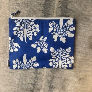 Lewis Blue and White Floral Pouch